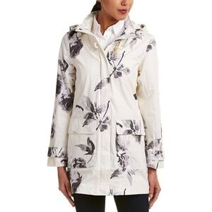 Joules Haven waterproof jacket | Mono Beau Bloom | white & black | Size 10